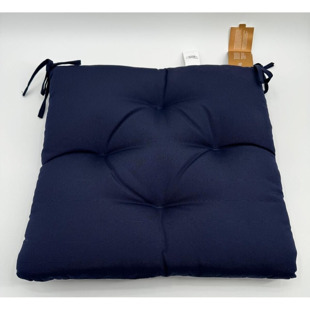 Tufted Patio Dining Chair Cushion - 19x19 Pottery Barn Sunbrella Navy 2-PACK!